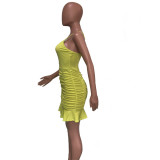 Women's Sexy Low Back Solid Color Strap A-Line Dress