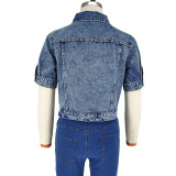 Women's Short Sleeve Denim Jacket
