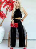 Women's Casual Career Holidays Party Long Pants Set