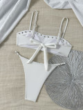 Women's Summer Beach Holidays Rivet Strap Bikini Two-Piece Swimsuit