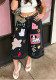 Women's Puppy Cartoon Embroidered Capri Denim Pants