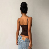 Women's Summer Fashion Chic Sleeveless Strap Tight Fitting Slim Fit Vest