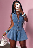 Women's Summer Sleeveless Denim Jumpsuit