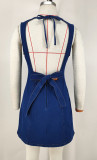 Women's Sleeveless Low Back Denim Dress