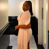 Women's Career Solid Color Ruched Slash Shoulder Lace-Up Luxury Mini Bodycon Dress