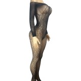 Women's Sexy See Through Mesh Off shoulder Jumpsuit Lingerie