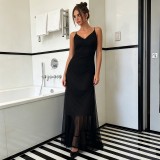 Women's Summer Slim Fit Sexy V-Neck Butterfly Strap Dress