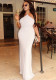 Women's Elegant Solid Color Casual Halter Neck Sleeveless Slim Fit Long Dress