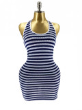 Women's Summer Halter Neck Low Back Bodycon Mini Dress