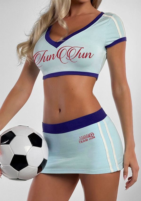 Women's Summer Crop Short Sleeve T-Shirt Shorts Set