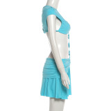 Women's Summer Fashion Holidays Sexy Open Waist Patchwork Slim Fit Dress