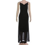 Women's Summer Slim Fit Sexy V-Neck Butterfly Strap Dress