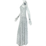 Women's Sweet Polka Dot Fashion Holidays Low-Cut Slim Fit Strap Long Dress