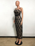 Women backless lace-up maxi dress