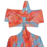 Women Sexy Beach Print Dress