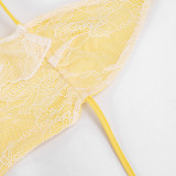 Women Summer Sexy Hollowed-Out Backless Sleeveless Lace Mini Dress