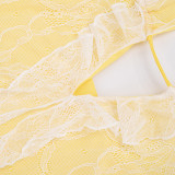 Women Summer Sexy Hollowed-Out Backless Sleeveless Lace Mini Dress