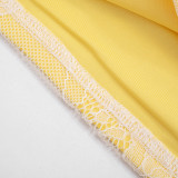 Women Summer Sexy Hollowed-Out Backless Sleeveless Lace Mini Dress