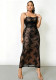 Women backless lace-up maxi dress