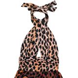 Women Polka Dot Print Halter Neck Wide-Leg Jumpsuit