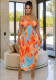 Women Sexy Beach Print Dress