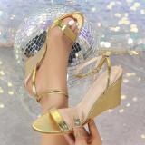 Women summer French wedge open-toe high-heeled sandals heels