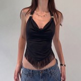 Women French Summer Lace-up Sexy Halter Neck Top