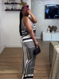 Women summer African print sleeveless top and Pants two-piece set
