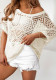 Women spring/summer V-neck diamond hollowed-out bat sleeves beach bikini top