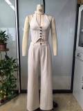 Women Summer Women Tie Vest and Two-piece Pant Set