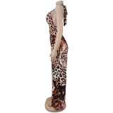 Women Polka Dot Print Halter Neck Wide-Leg Jumpsuit