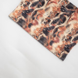 Women Printed Strapless Top with Sleeves and Three-Piece Pants