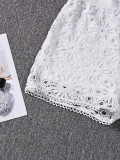 Women Hollowed-Out Patchwork Shorts