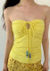 Women Lace Patchwork Strapless Pleated Lace-up Top