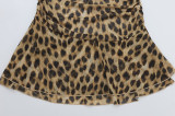 Women Sexy V-neck Camisole Leopard Print Dress