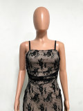 Women backless lace-up maxi dress