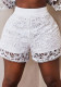 Women Hollowed-Out Patchwork Shorts
