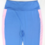 Women Casual Color Block Round Neck Top and Pant Two-Piece Set