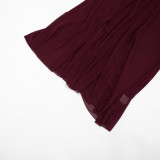 Women Summer Casual Mesh Patchwork Sleeveless Knot Gathered Dress