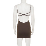 Women Sexy Lace-Up Backless Bow Bodycon Dresses