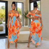 Women Sexy Beach Print Dress