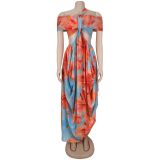 Women Sexy Beach Print Dress