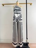 Women summer African print sleeveless top and Pants two-piece set