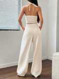 Women Summer Women Tie Vest and Two-piece Pant Set