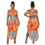 Women Sexy Beach Print Dress