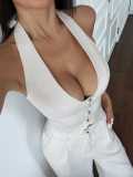 Women Summer Women Tie Vest and Two-piece Pant Set