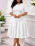 Women's Summer Plus Size Fashion Lace Patchwork Fake Two-Piece Dress