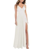 Sexy Slim Fit Strap Side Slit Long Bridesmaid Evening Gown（Processing time need 3-6 days）