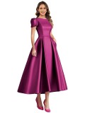 Satin Chic Slim Fit Long Evening Formal Gown Dress（Processing time need 3-6 days）