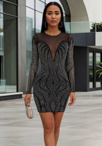 Sequin Mesh Long Sleeve Short Formal Bodycon Dress Sequin Mesh Long Sleeve Short Formal Bodycon Dress